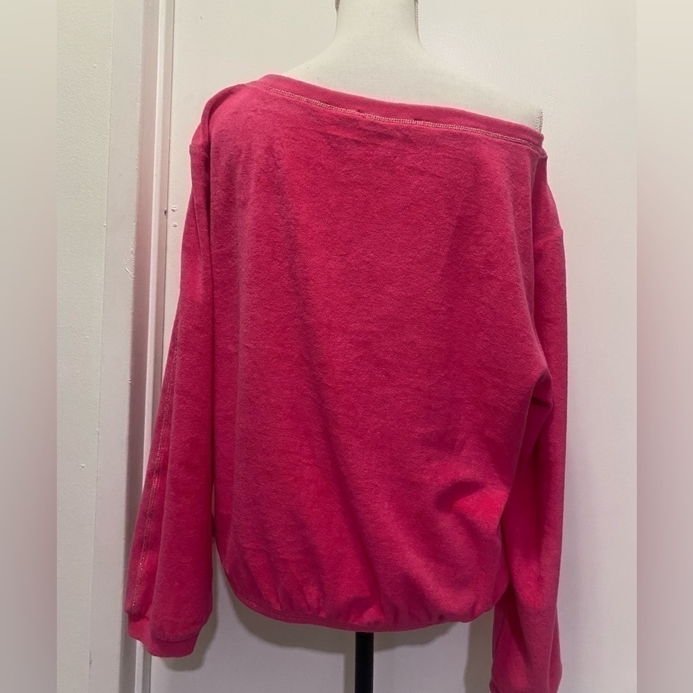 Boston Proper Terry Cloth Hot Pink Pull Over Sweater - Picture 2 of 9